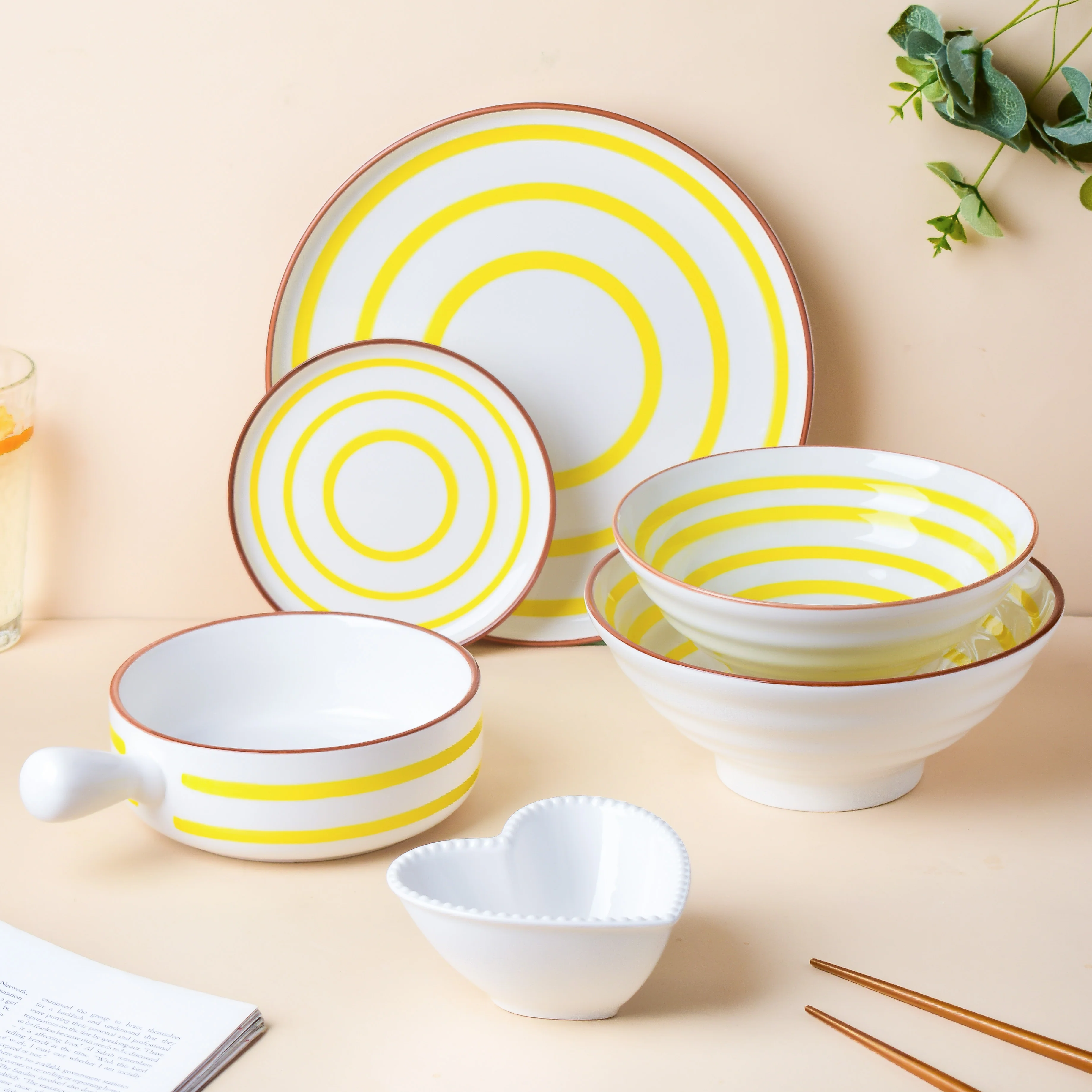Spiral Yellow 22 Piece Dinner Set For 6 - Image 21
