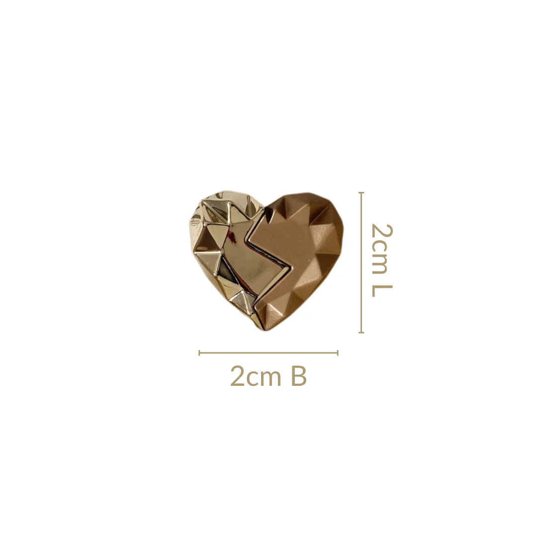 Split Heart Golden Studs - Image 3