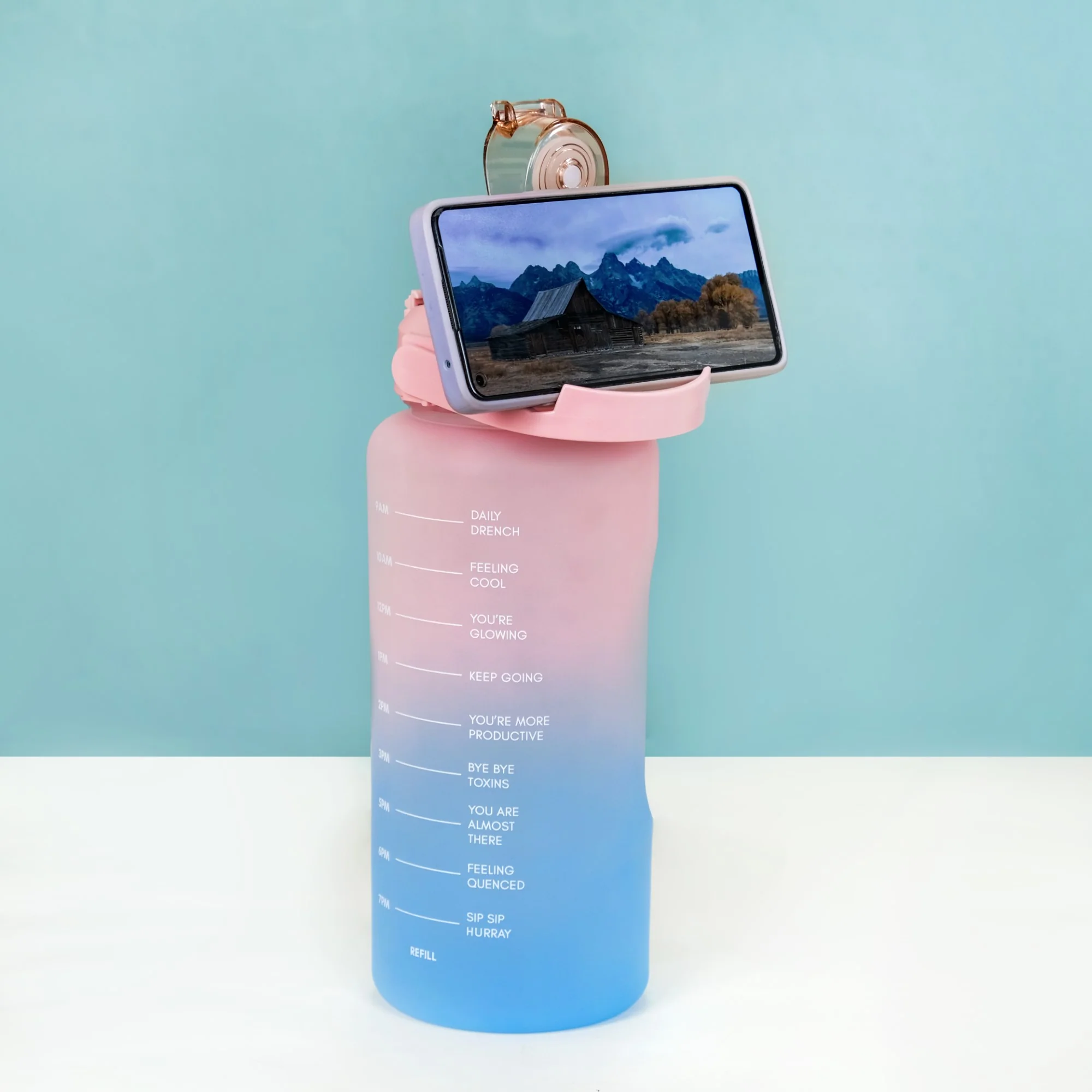 Sporty Motivational Water Bottles Set Of 3 Pink Blue - Image 14