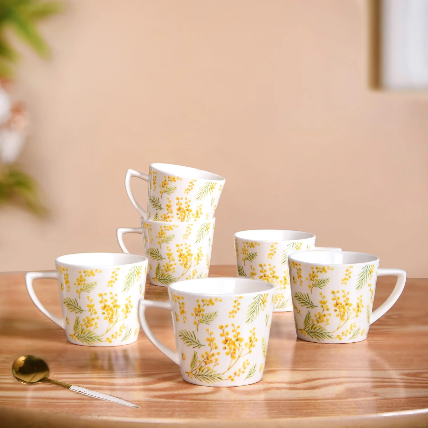 Spring Awakening Ceramic Tea Cup Set of 6 150ml - Image 2