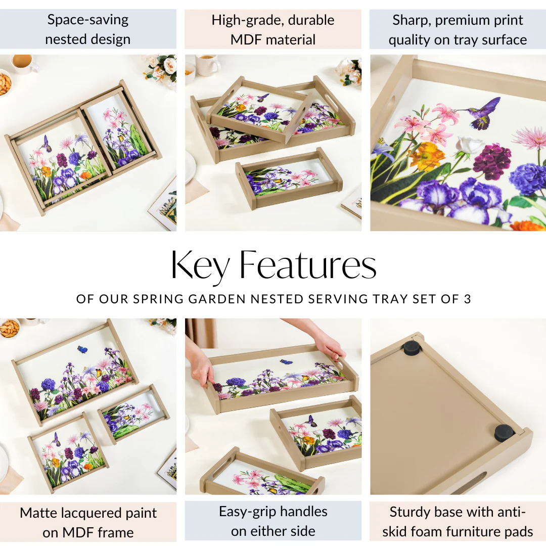 Spring Garden Nested Serving Tray Set Of 3 - Image 5