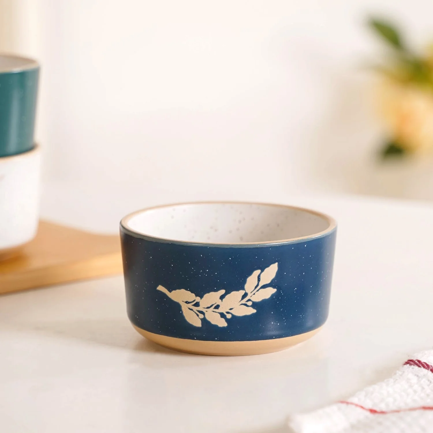 Spring Leaf Ceramic Snack Bowl Set Of 4 180ml - Image 11
