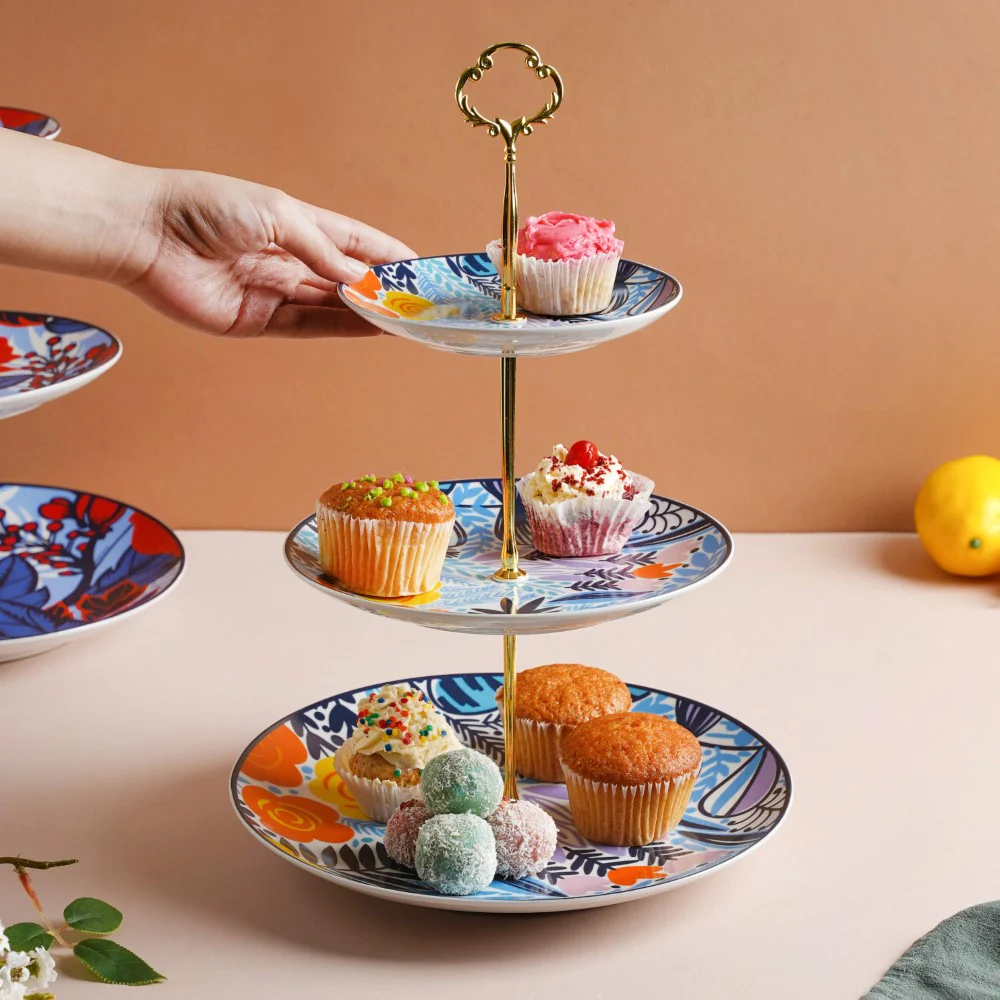 Spring Printed 3-Tier Dessert Display Stand - Image 2