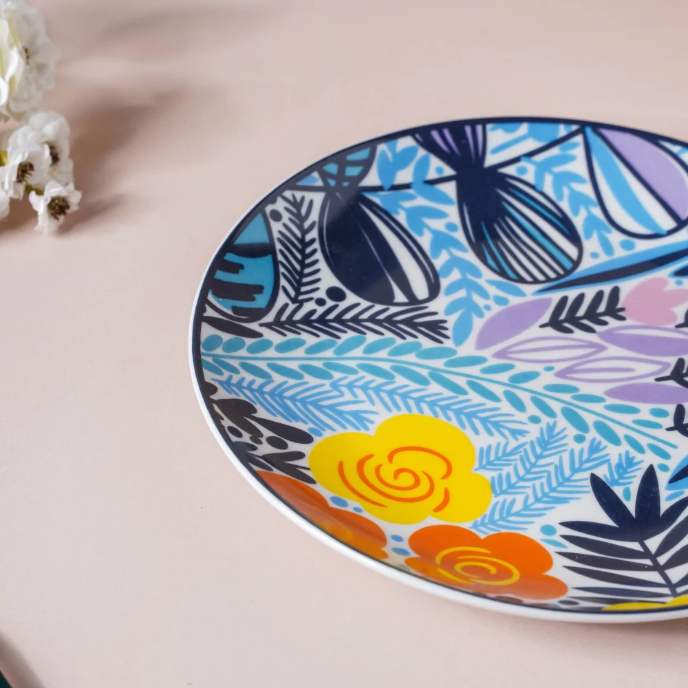 Spring Printed Ceramic Snack Plate 8 Inch - Image 4