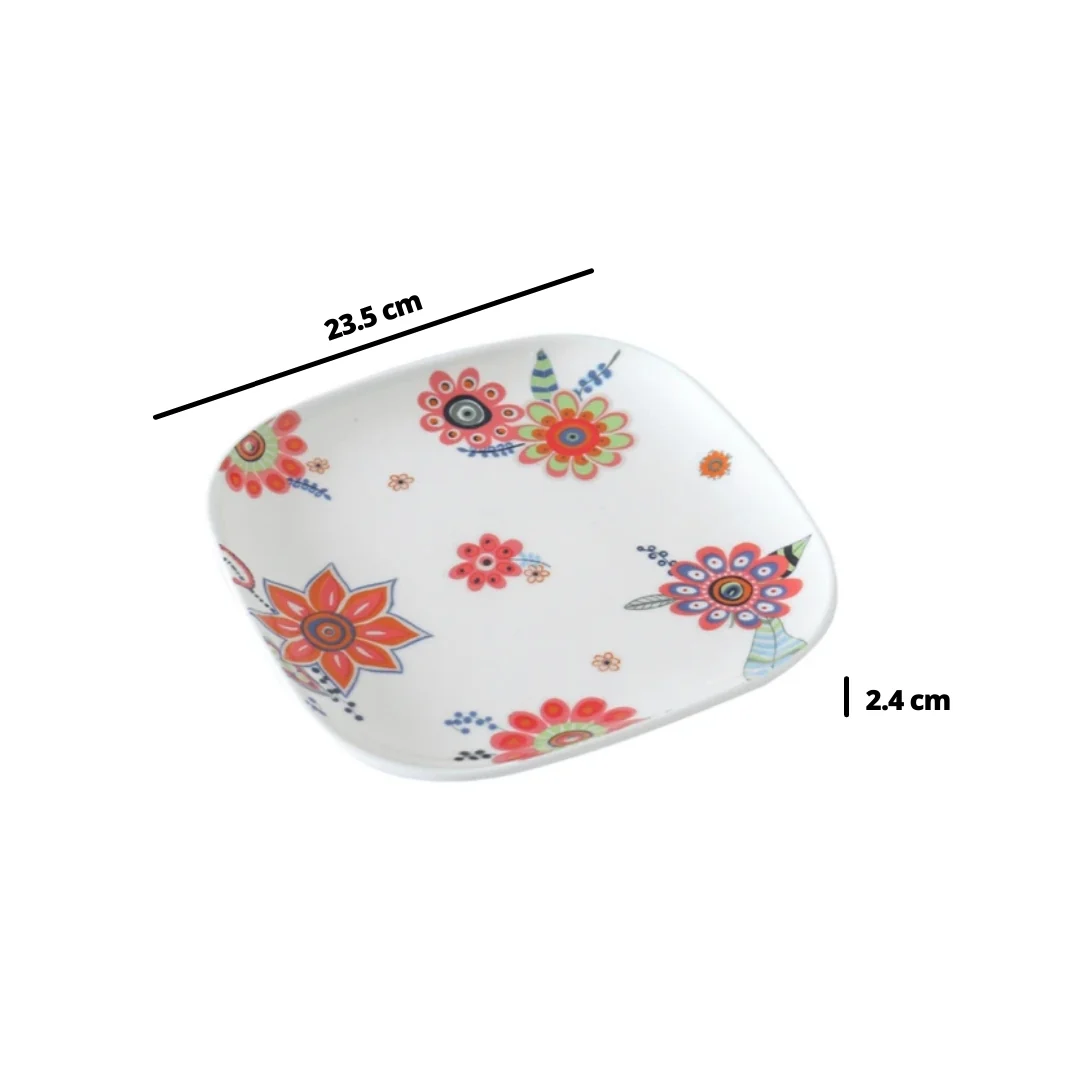 Square Dinner Plate Floral - Image 8