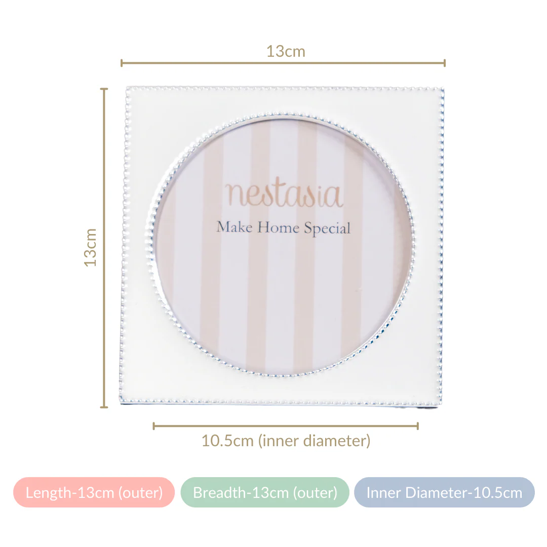 Square Shaped Round Photo Frame White 5"x5" - Image 6