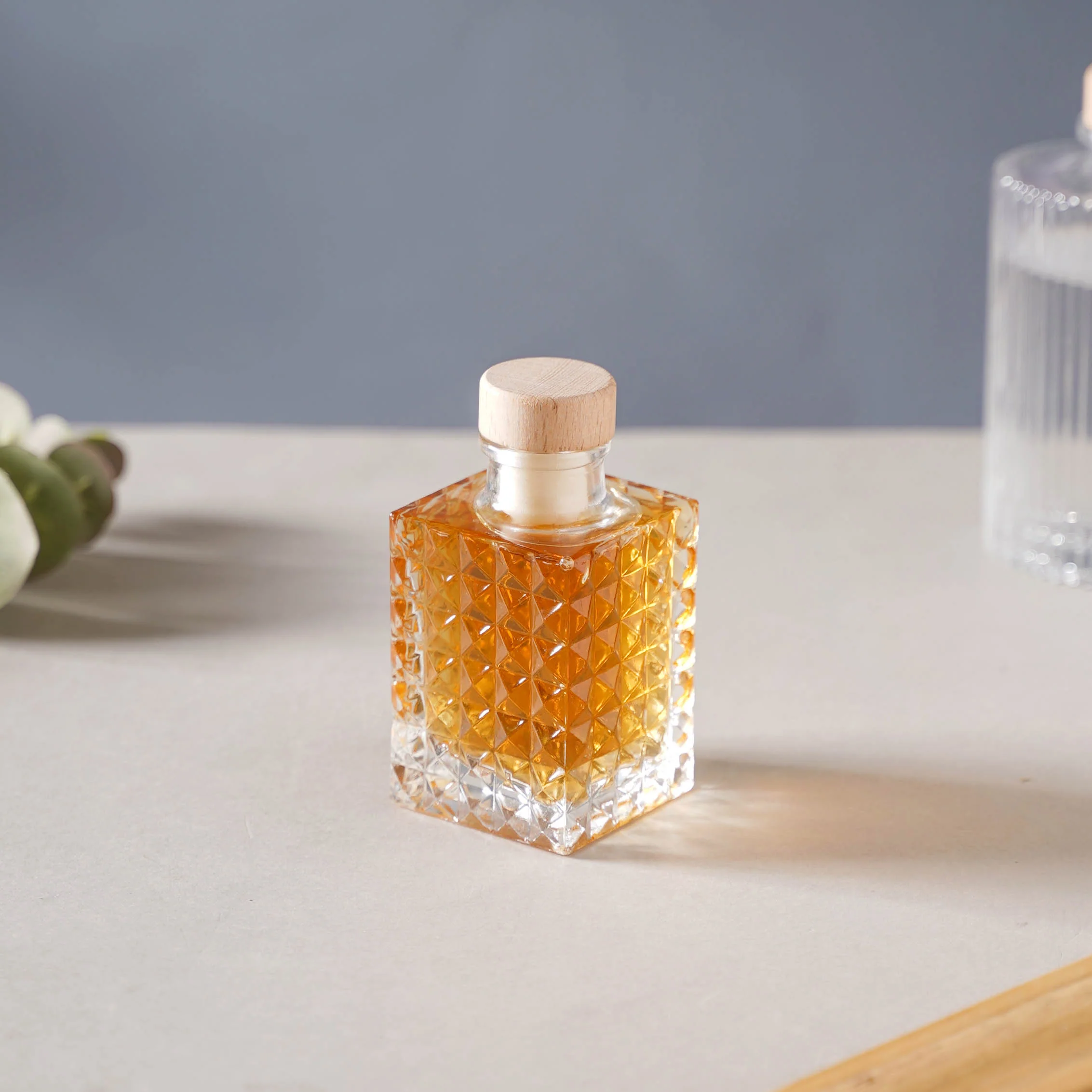 Square Textured Cork Glass Bottle - Image 4