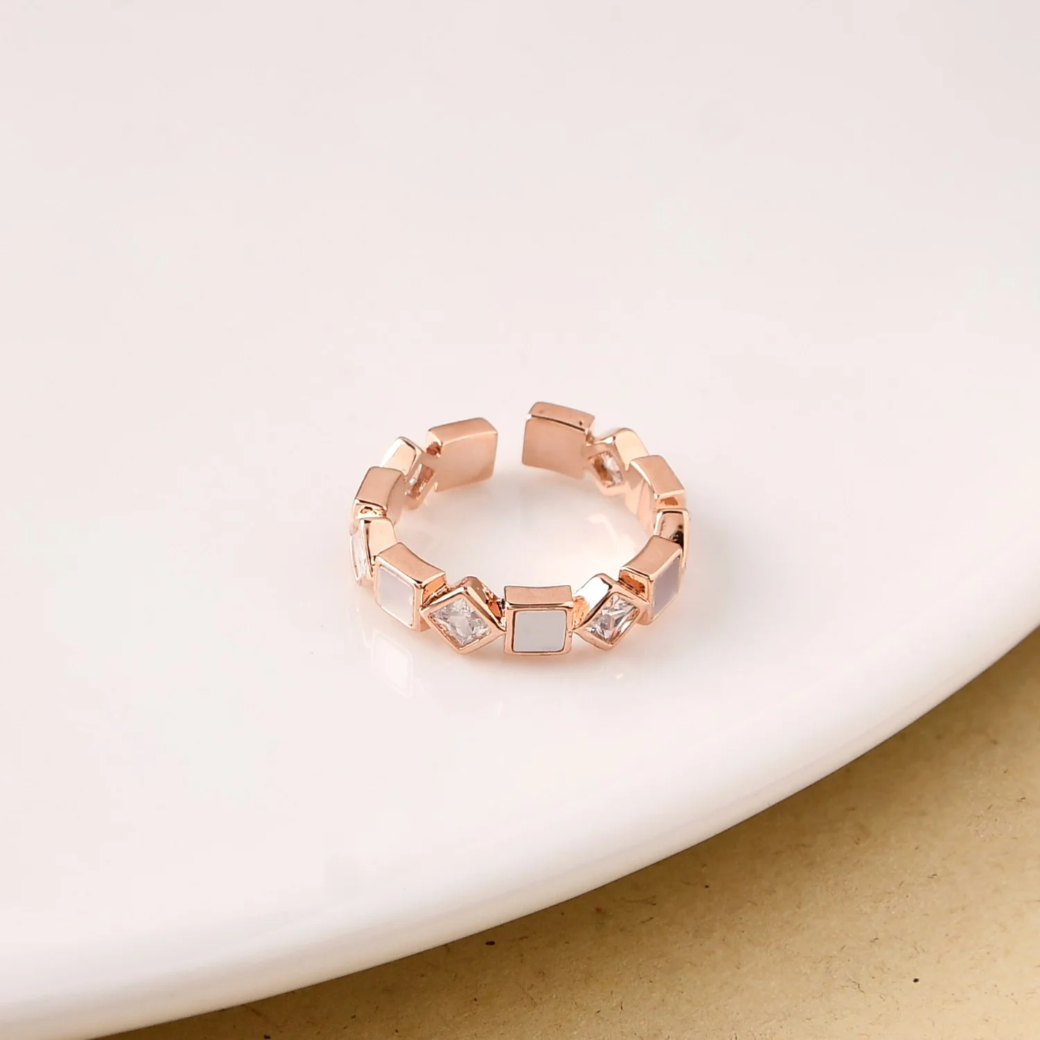 Squared In Sparkle Rose Gold Ring - Image 5