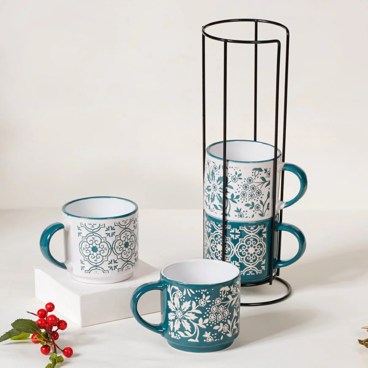 Stackable Teacup And Ornaments Gift Set Of 7 - Image 2