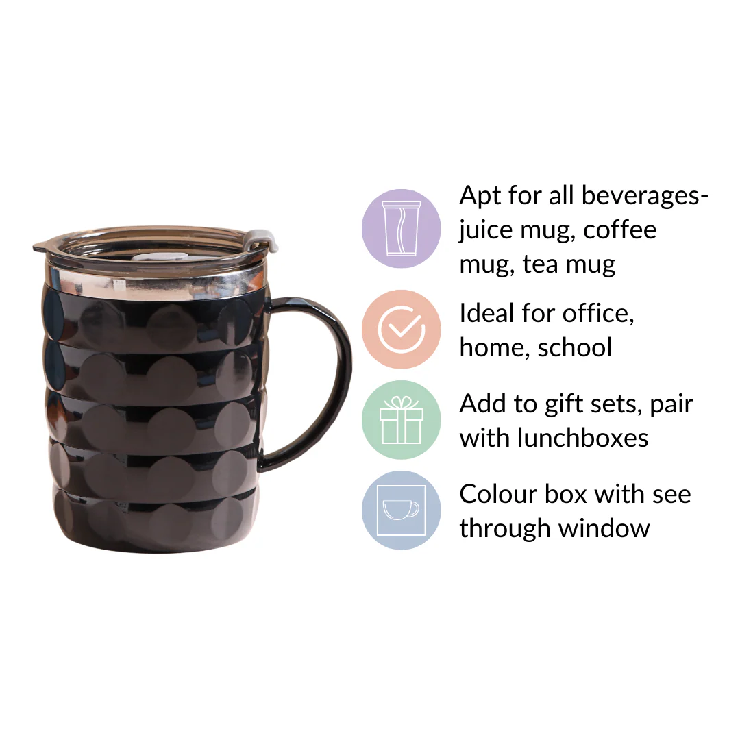 Stainless Steel Travel Mug For Car Black 400ml - Image 7