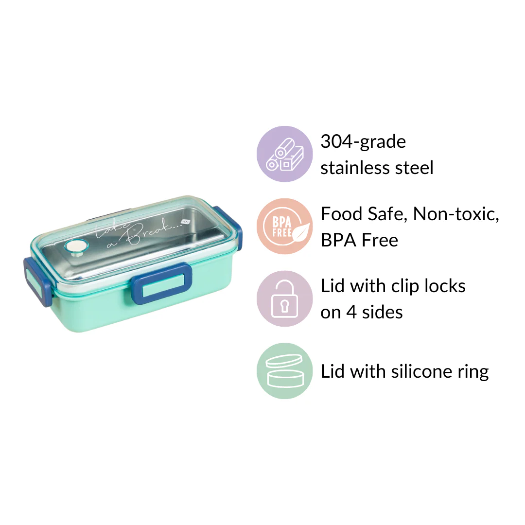 Stainless Steel Lunch Box Small Mint 530ml - Image 7