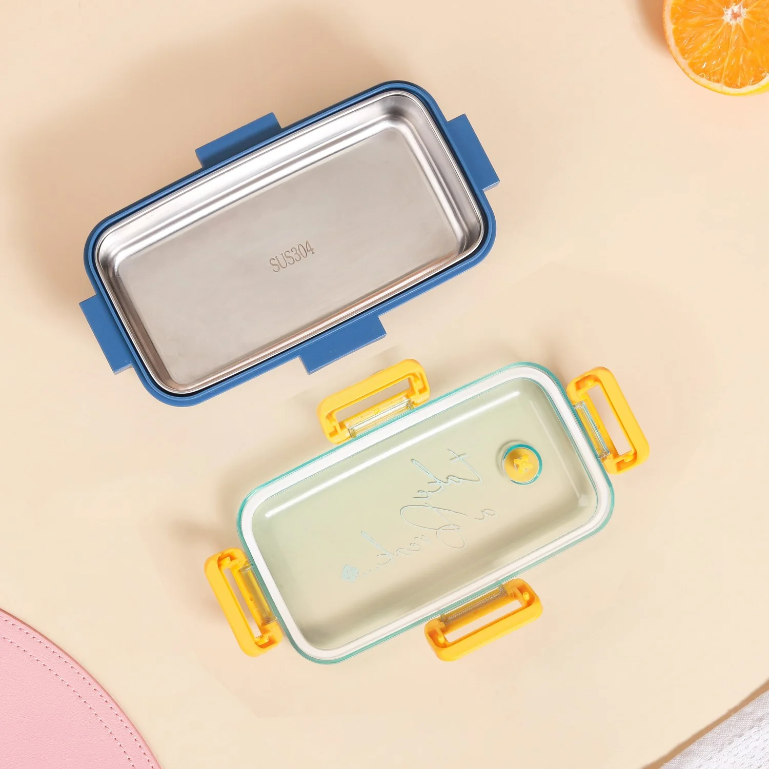 Stainless Steel Tiffin Box Small Blue 530ml - Image 12