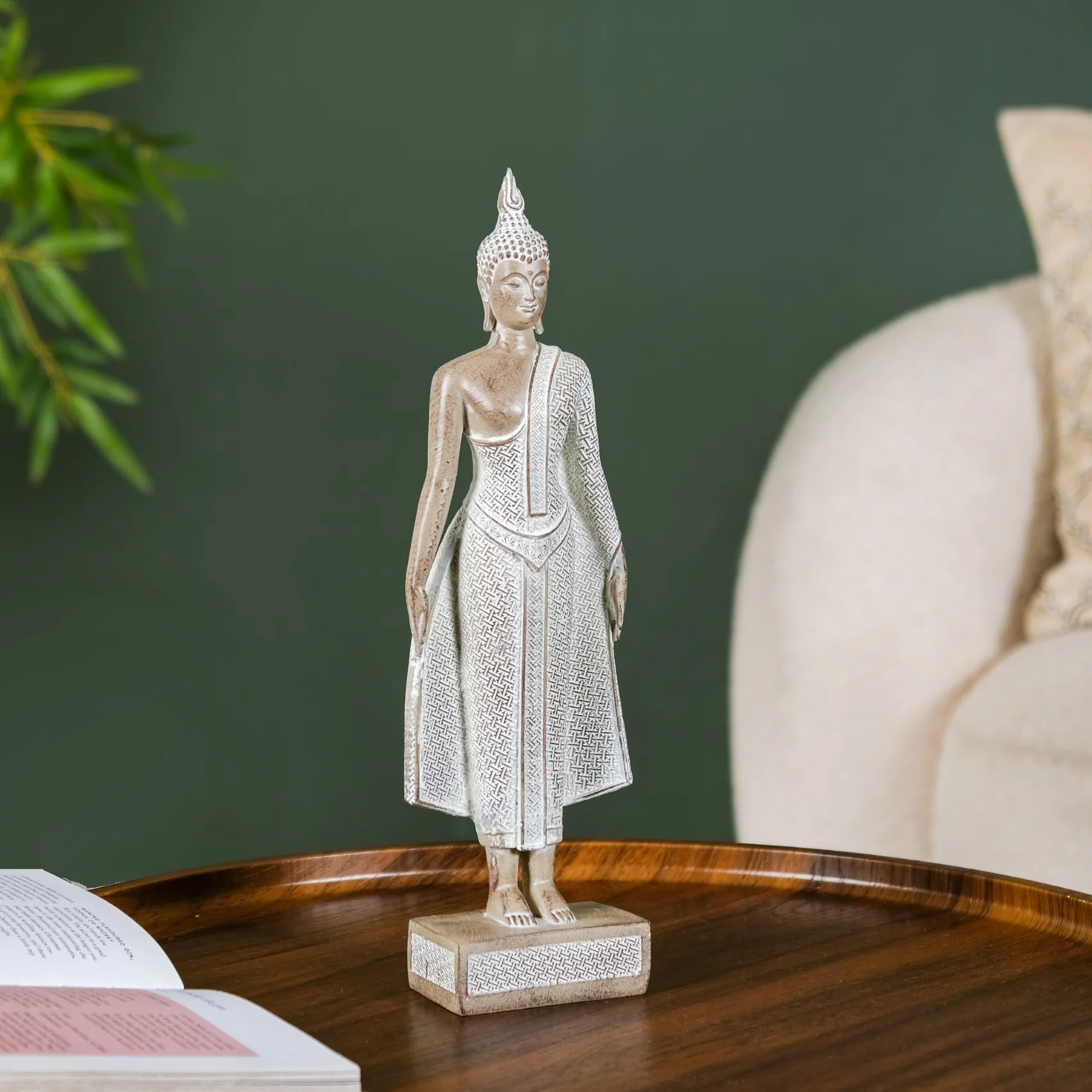 Standing Buddha Decor Statue Small 12 Inch - Image 2