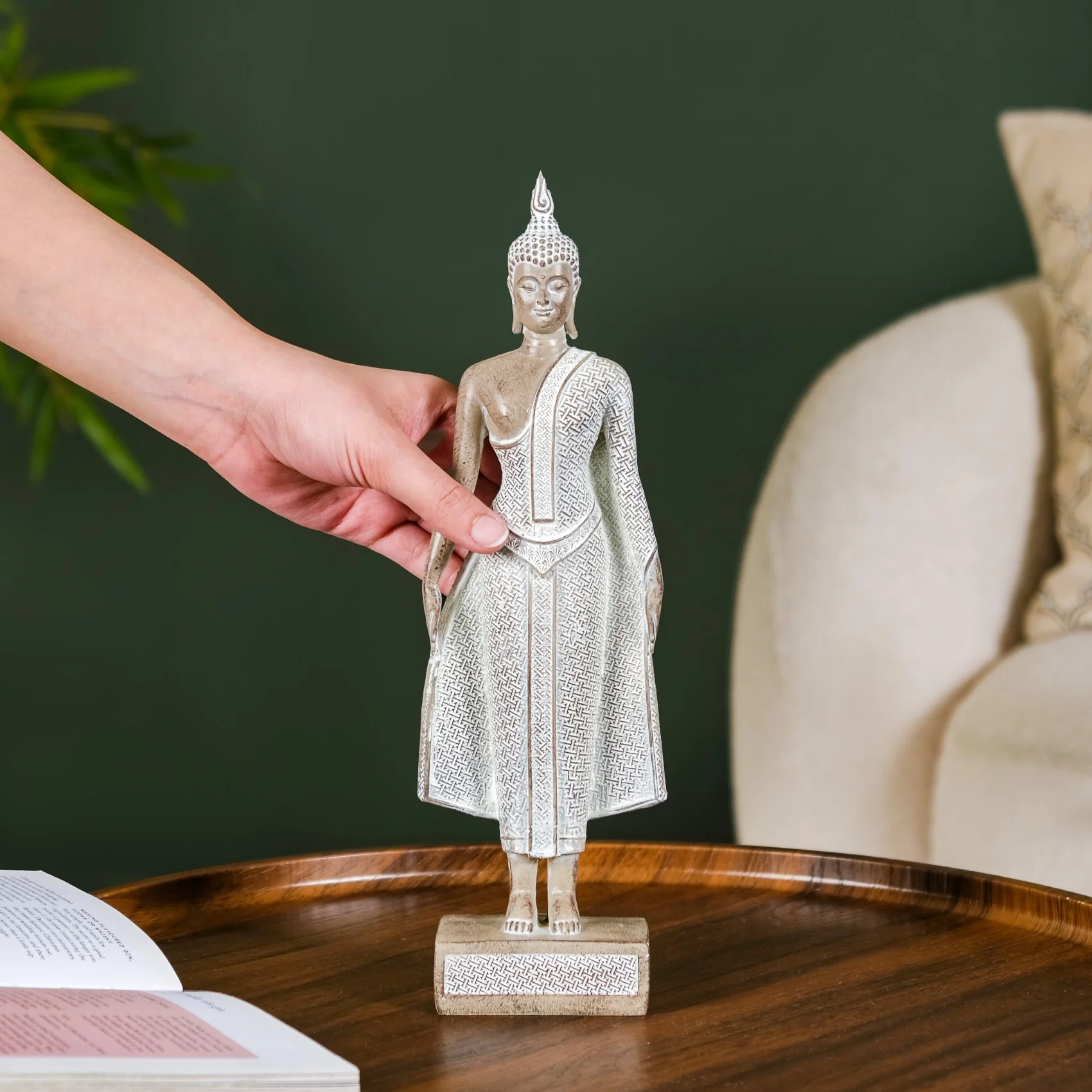 Standing Buddha Decor Statue Small 12 Inch - Image 3