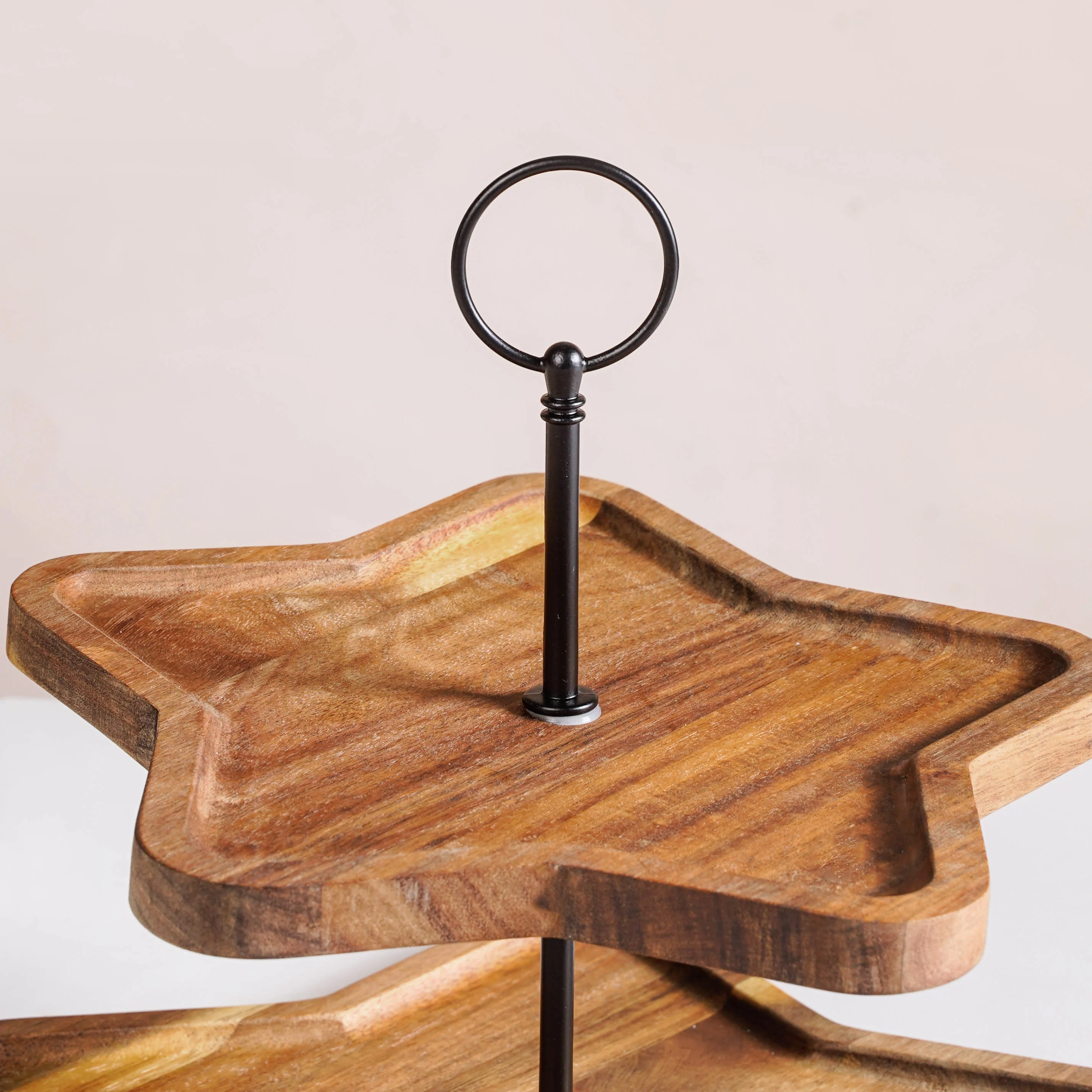 Star 2 Tier Wooden Cake Stand - Image 6