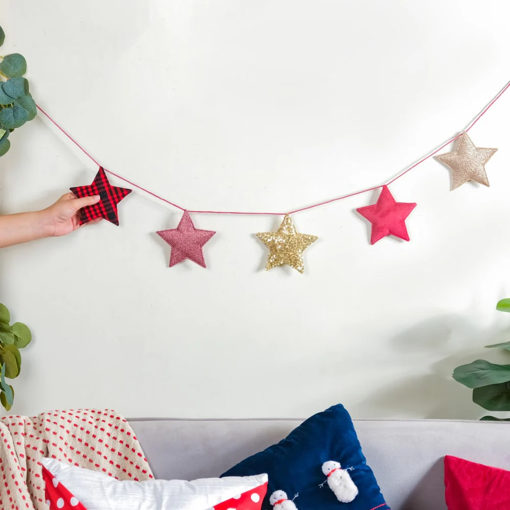 Star Bunting For Christmas 98 Inch - Image 2