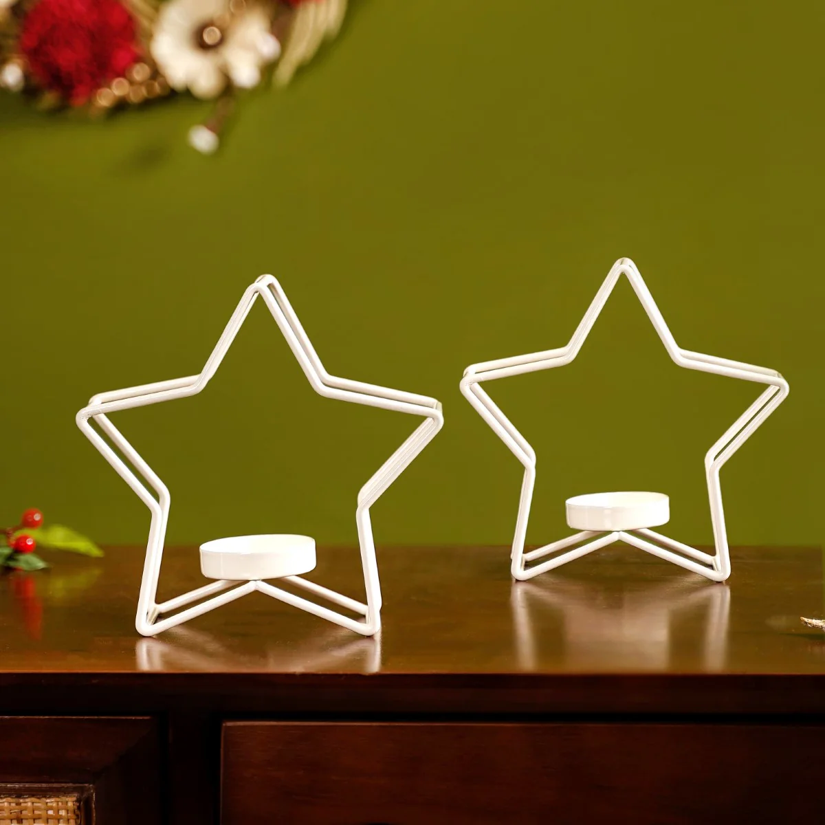 Star Candle Holder Set of 2 Off White - Image 8
