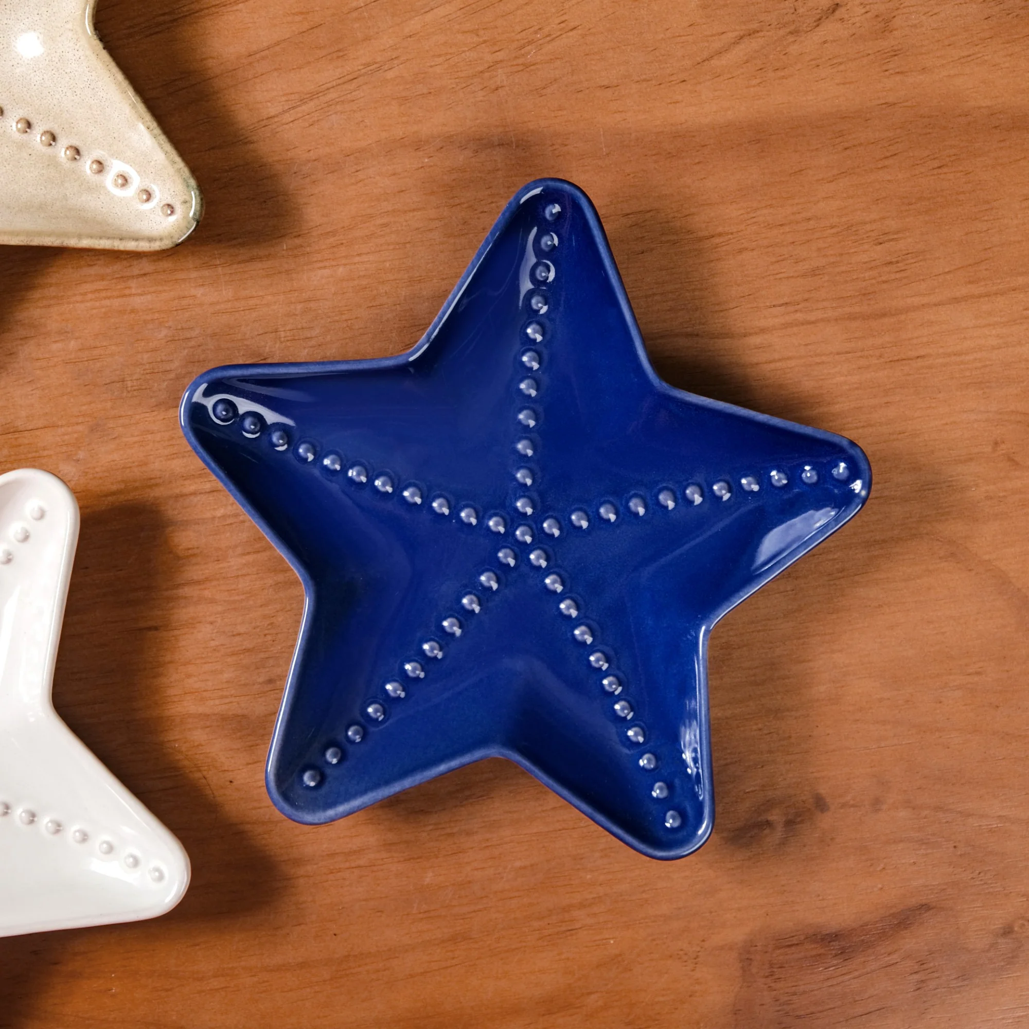 Star Fish Ceramic Snack Plate Set Of 3 - Image 7