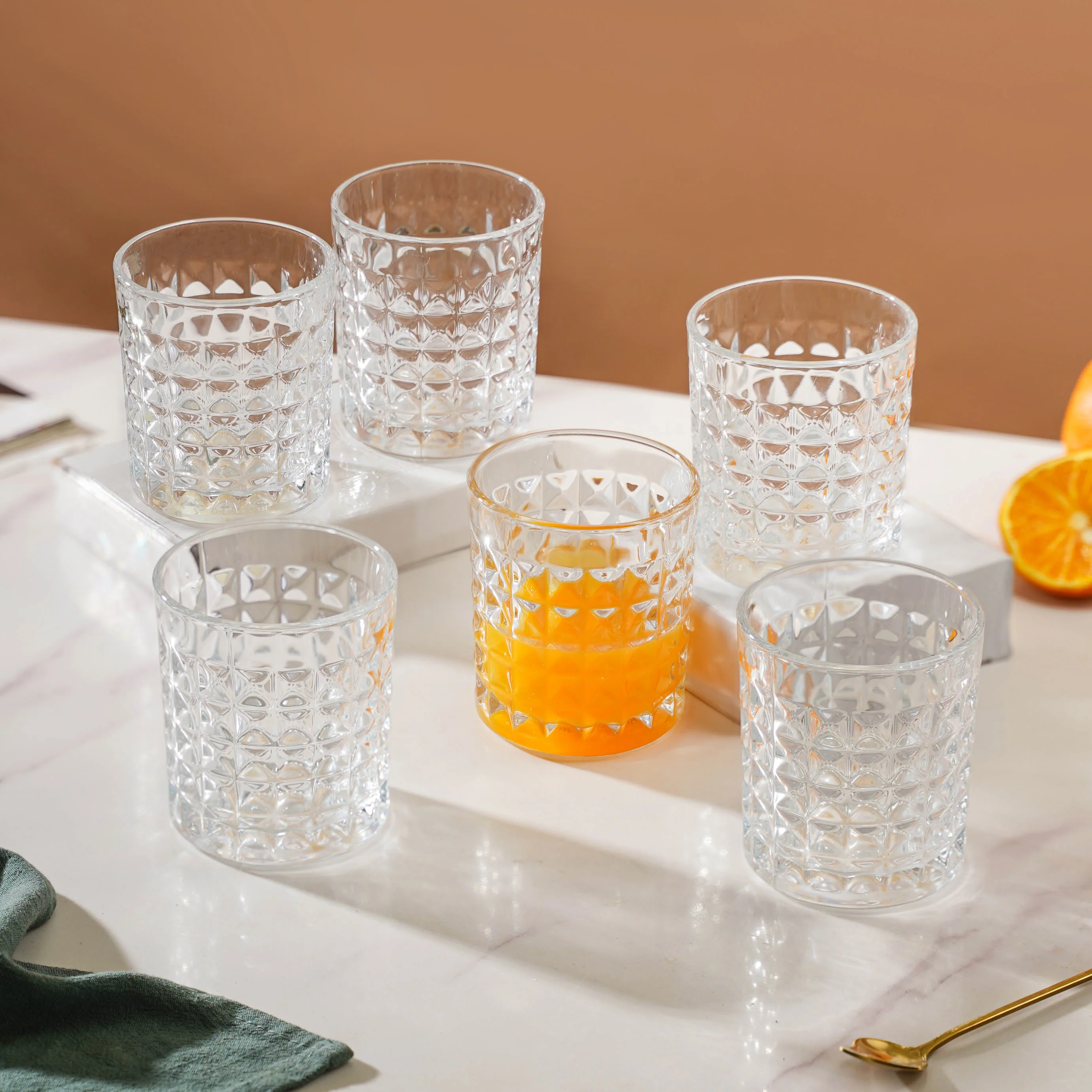 Starcut Textured Small Drinkware Glass Set Of 6 250 ml - Image 8