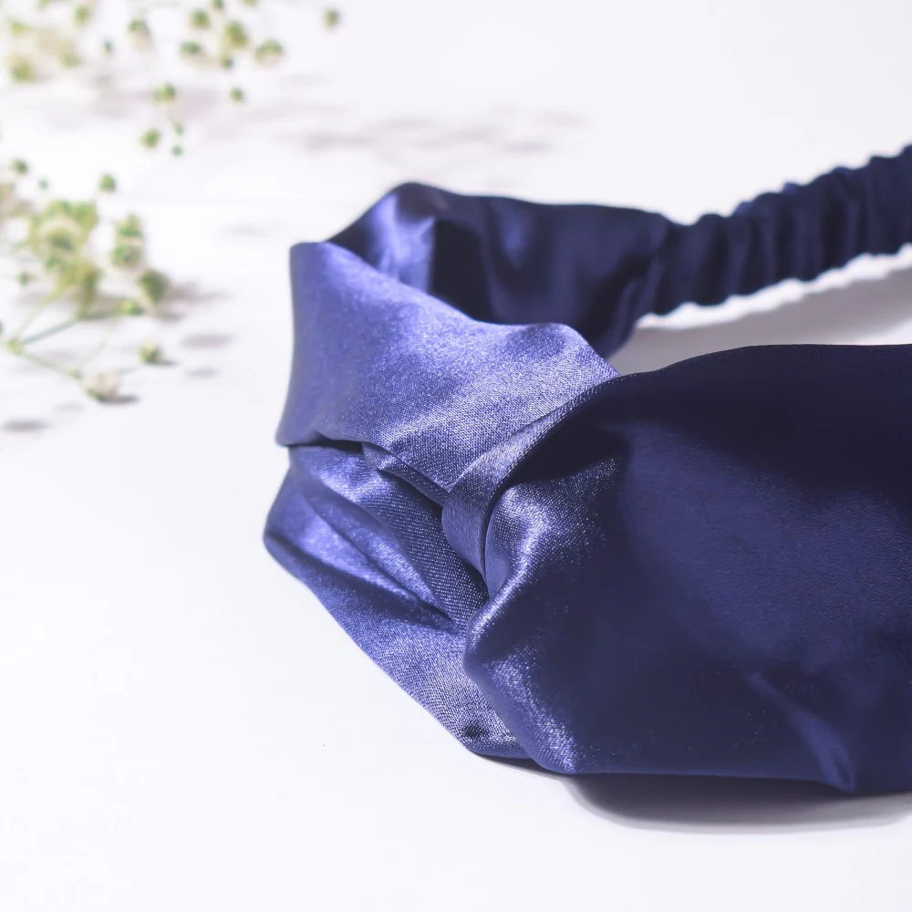 Starry Night Blue Satin Hair Band - Image 4