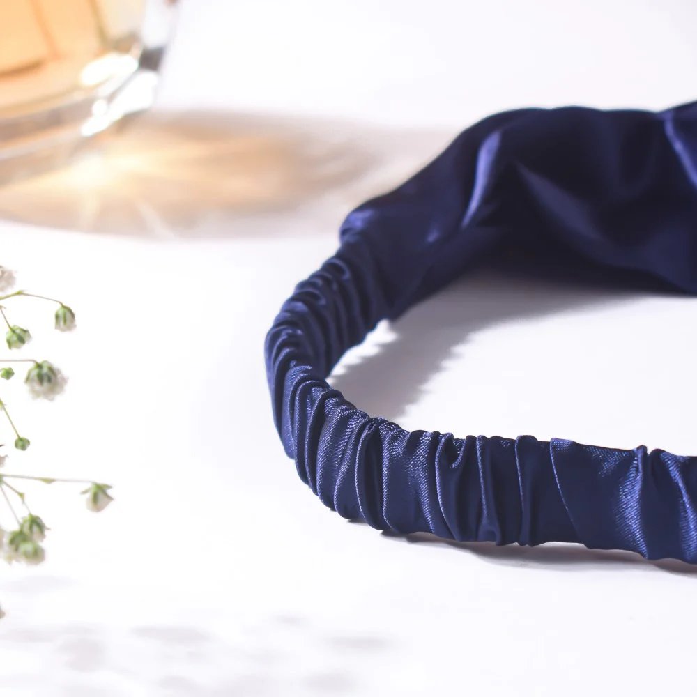 Starry Night Blue Satin Hair Band - Image 5