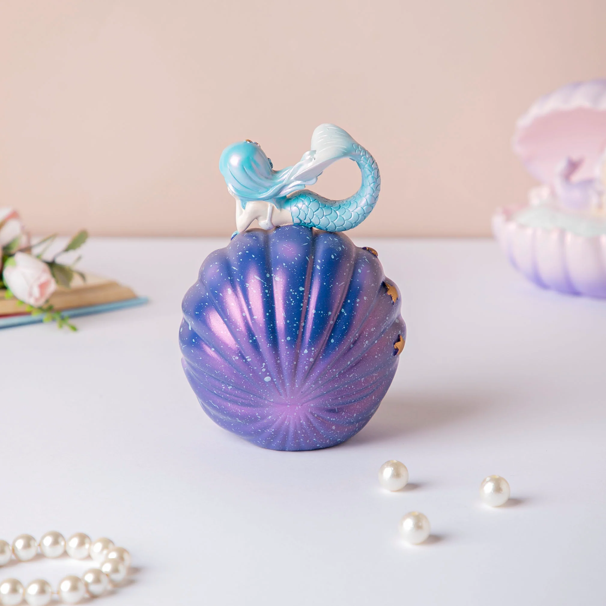 Starry Shell Mermaid Decor With Dark Blue - Image 5