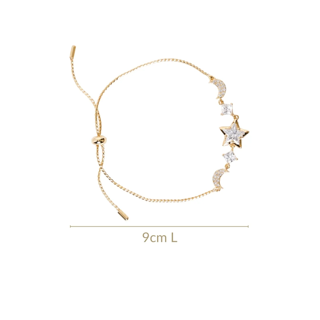 Stars And Moon Gold Charm Bracelet - Image 3