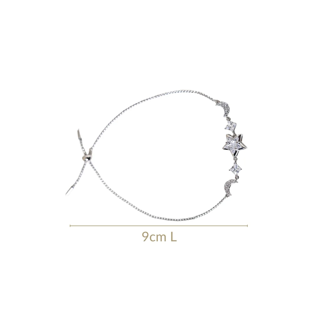 Stars And Moon Silver Charm Bracelet - Image 3