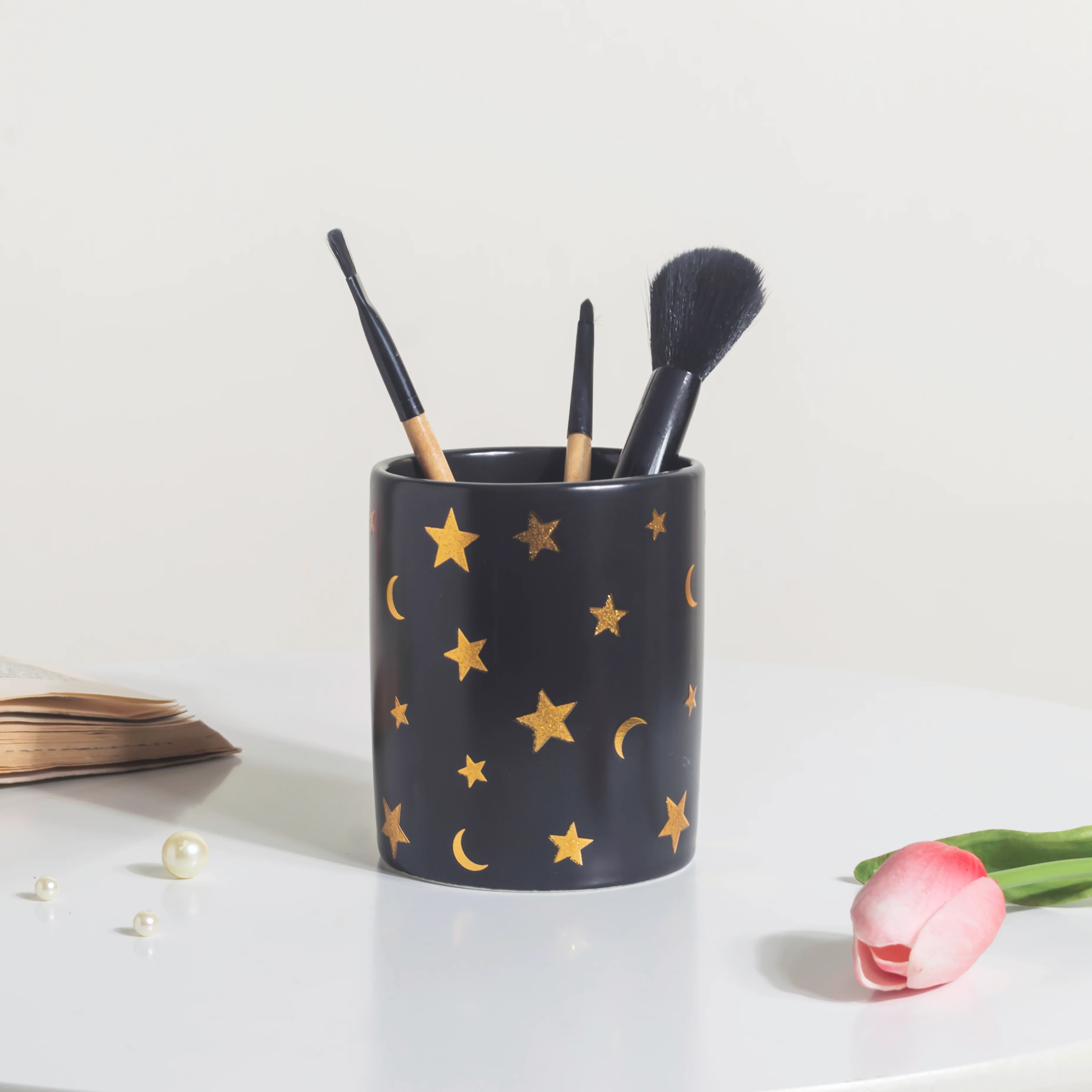 Stars and Moons Black Ceramic Organiser - Image 2