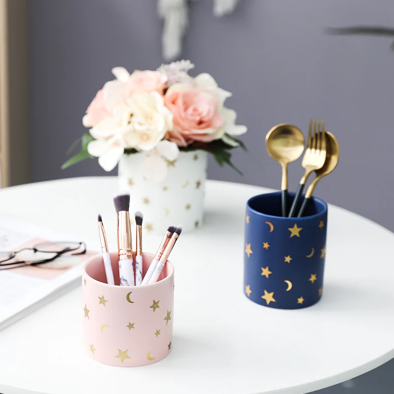 Stars and Moons Pink Ceramic Organiser - Image 9