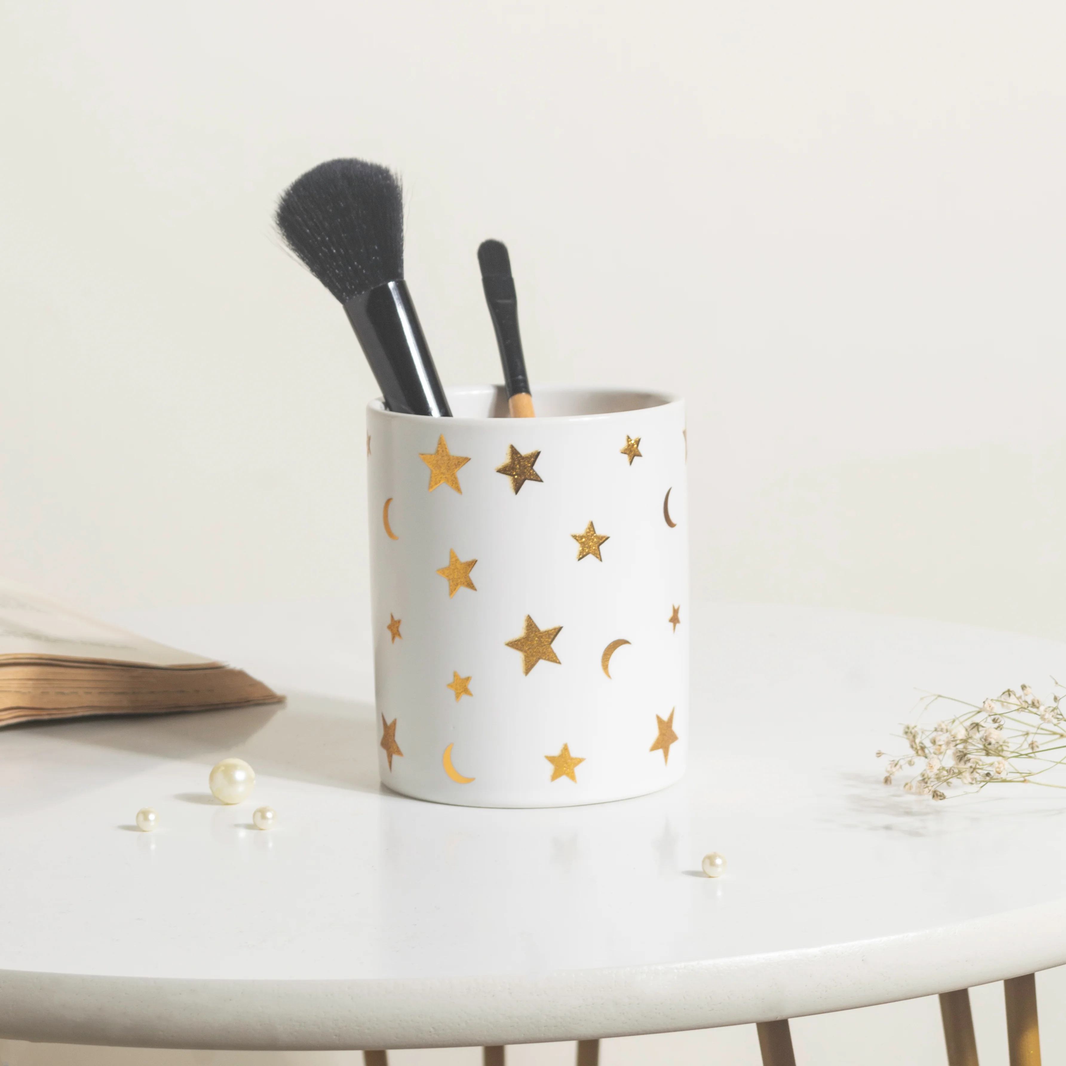 Stars and Moons White Ceramic Organiser - Image 2