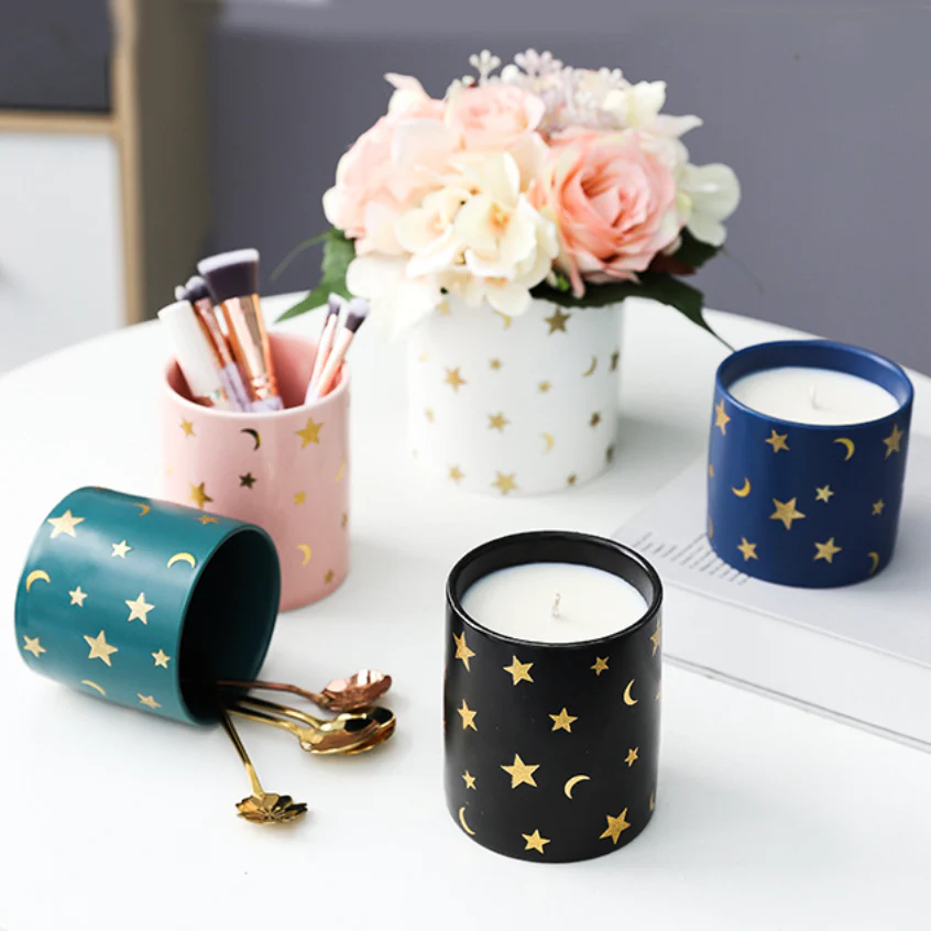 Stars and Moons White Ceramic Planter Large - Image 10