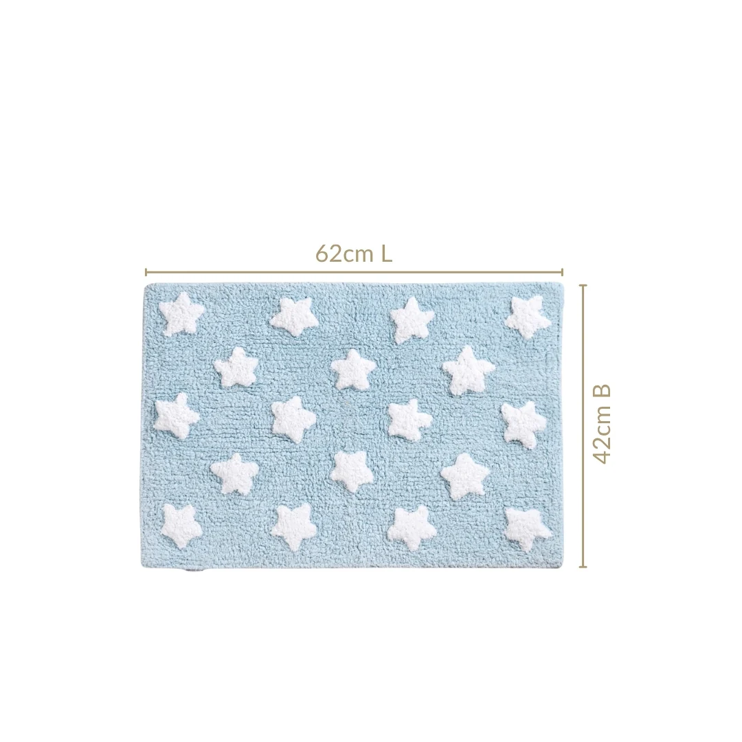 Stars Cotton Anti Slip Floor Mat For Kids Room 62x42cm - Image 2