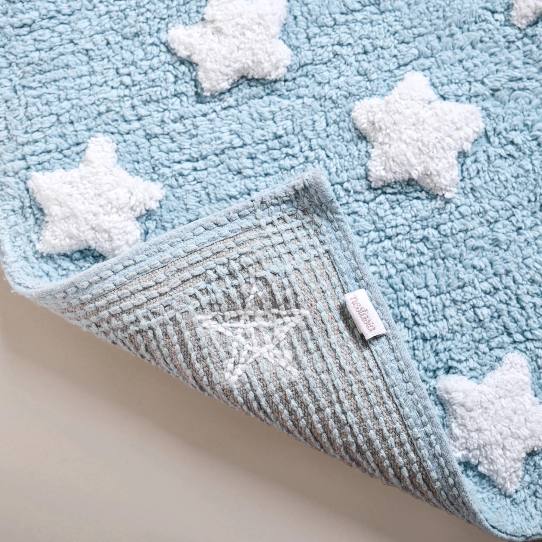 Stars Cotton Anti Slip Floor Mat For Kids Room 62x42cm - Image 4