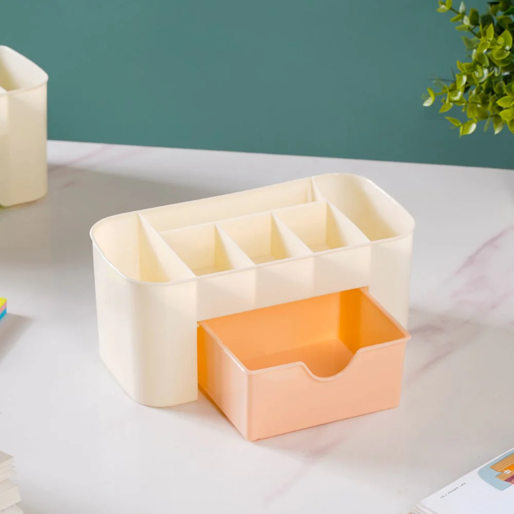 Stationery Organizer With Drawer Beige - Image 4