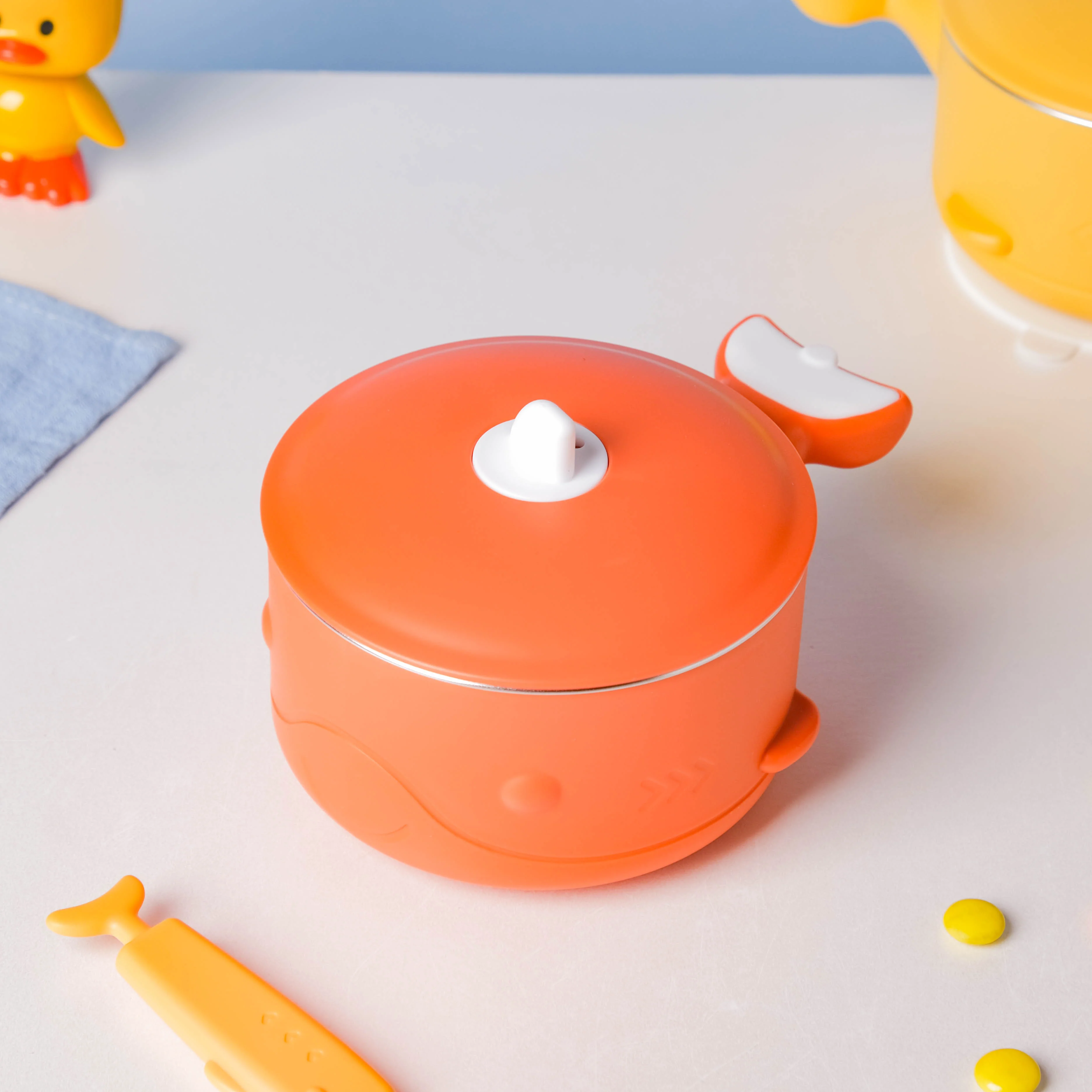 Stay Warm Steel Bowl With Suction Base Orange 350 ml - Image 7