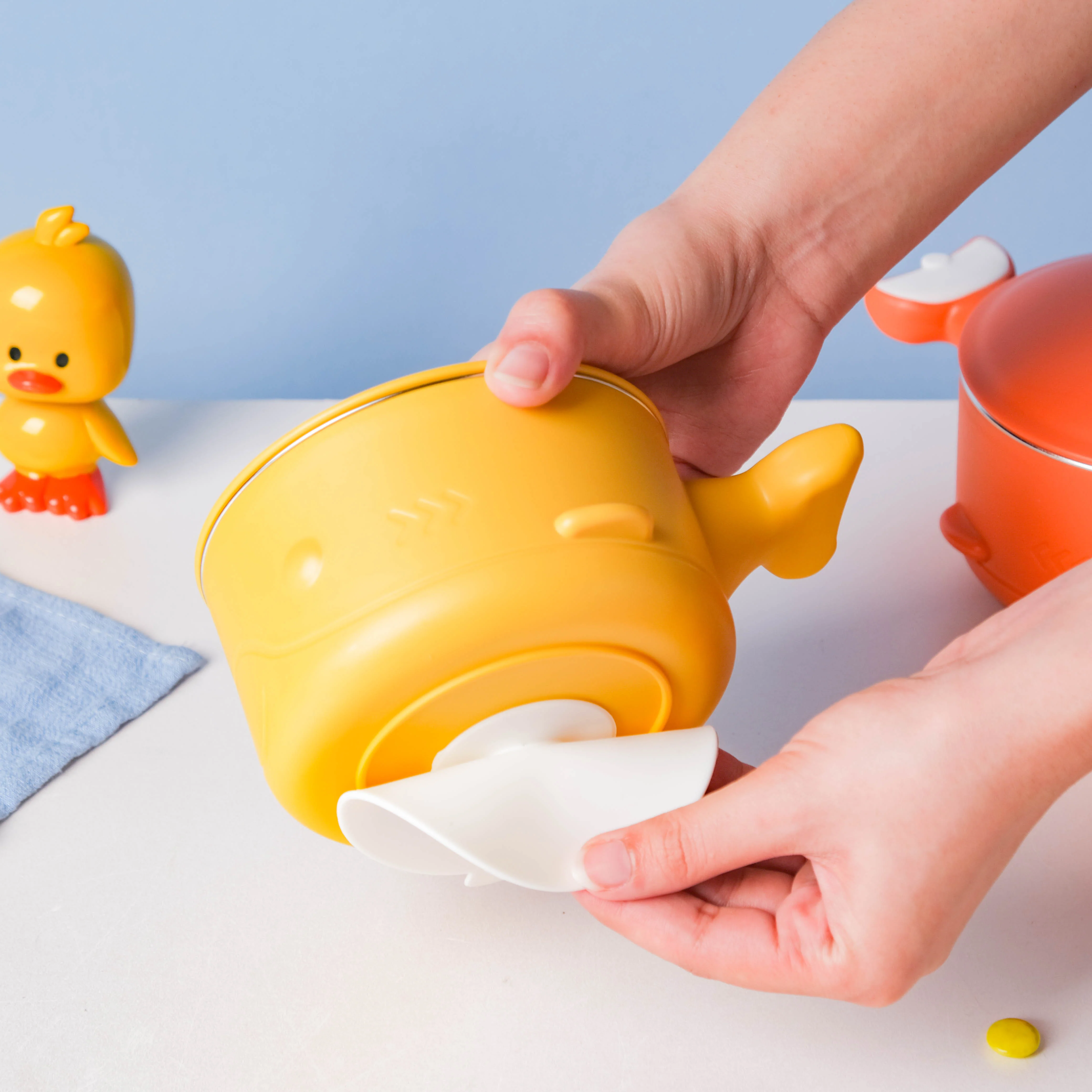 Stay Warm Steel Bowl With Suction Base Yellow 350 ml - Image 6