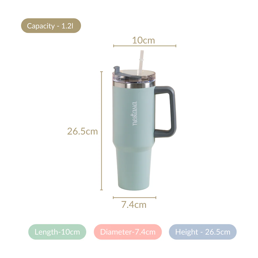 Steel Drink Bottle With Handle For Travel Leakproof Insulated Green 1200ml - Image 6