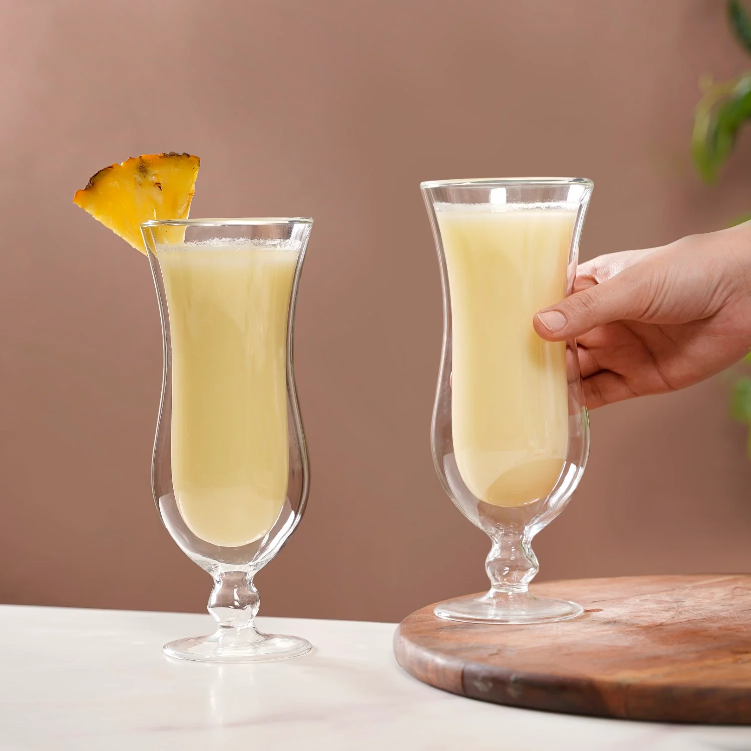 Pina Colada Double Wall Stem Glass Set Of 2 400ml - Image 2