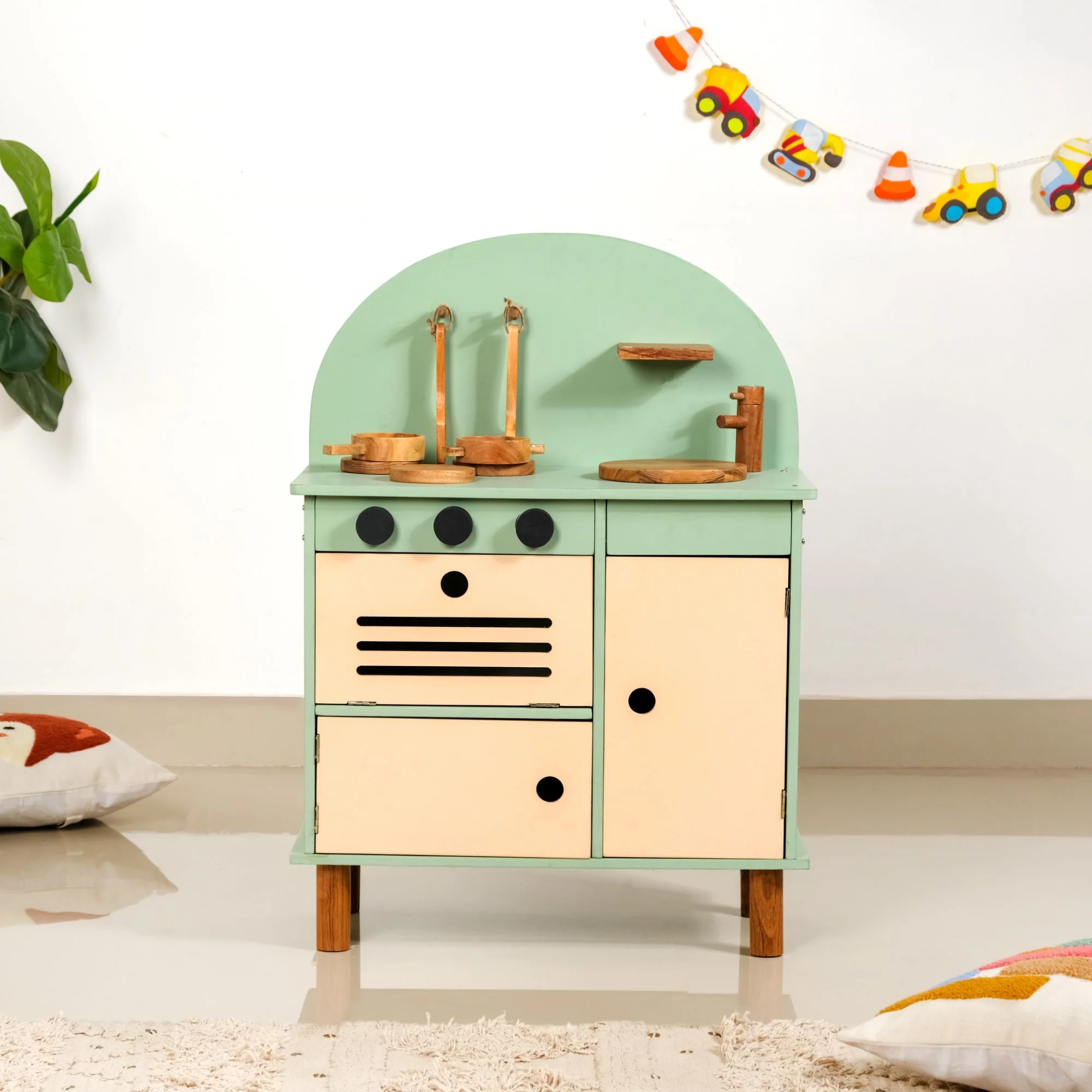 Stimulation Wooden Play Kitchen Set With Utensils - Image 12