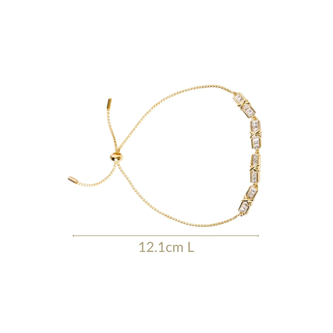 Stitched Sparkle Chain Bracelet Gold - Image 3