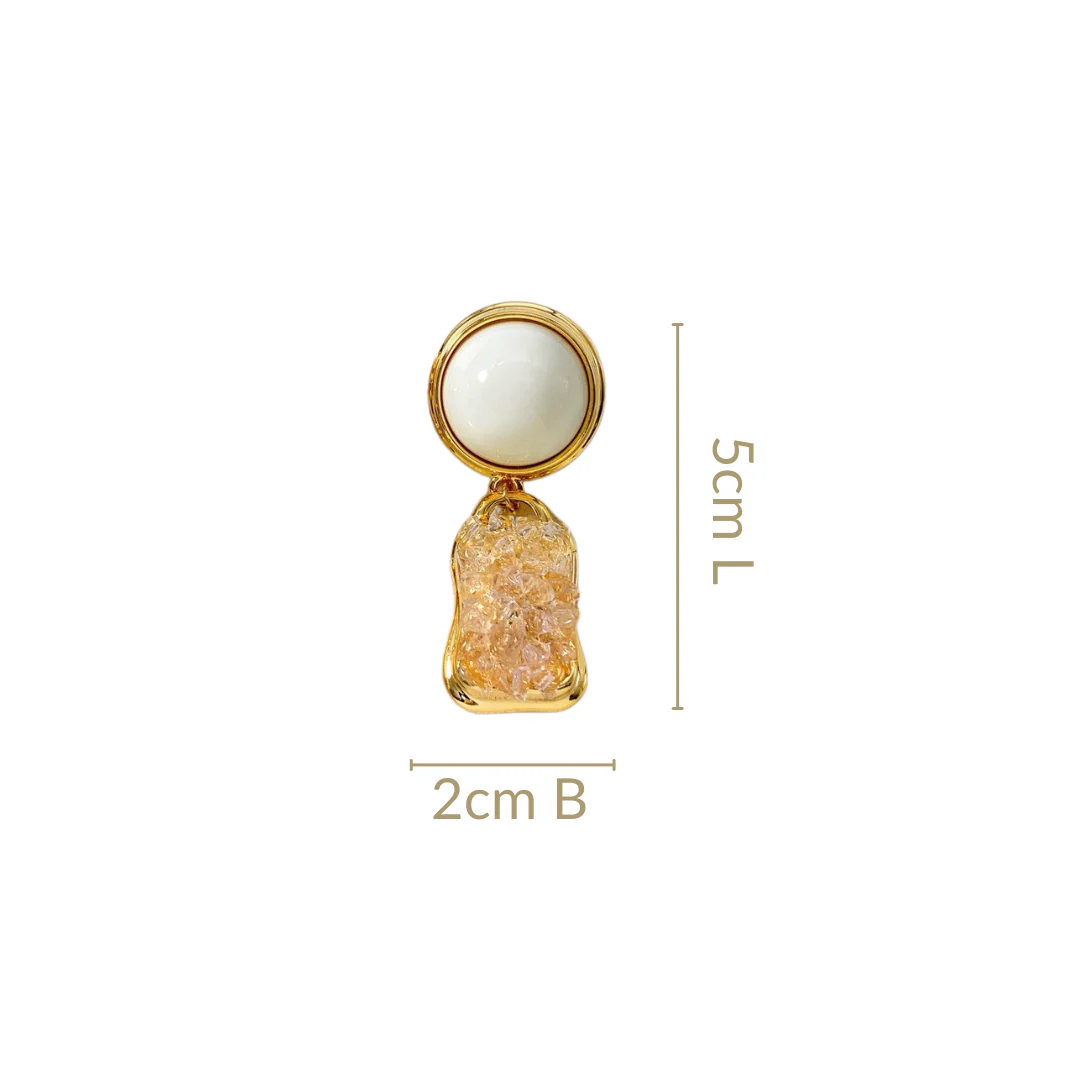 Stone Drift Dangle Earrings White - Image 3