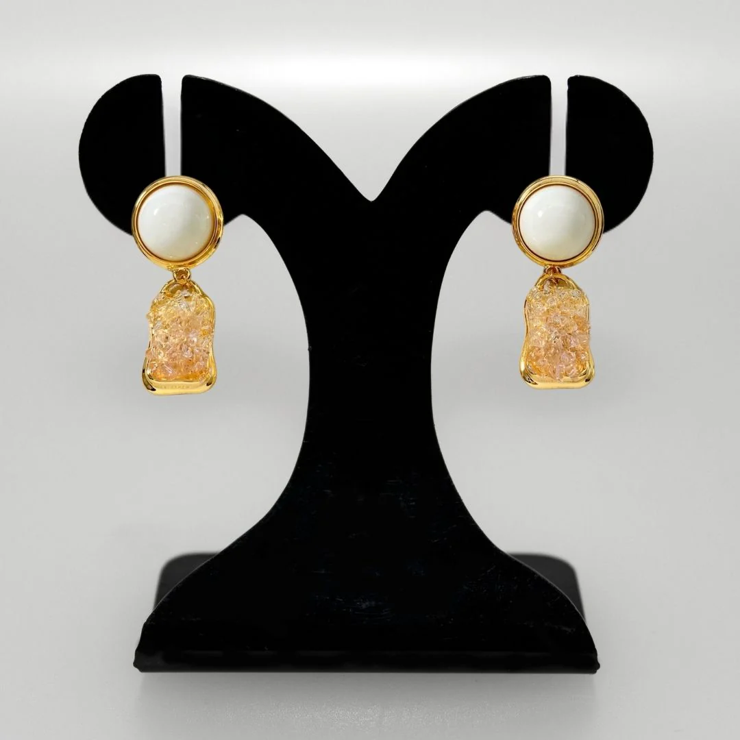Stone Drift Dangle Earrings White - Image 6