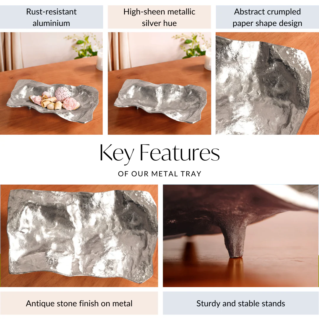 Silver Abstract Decorative Tray - Image 6