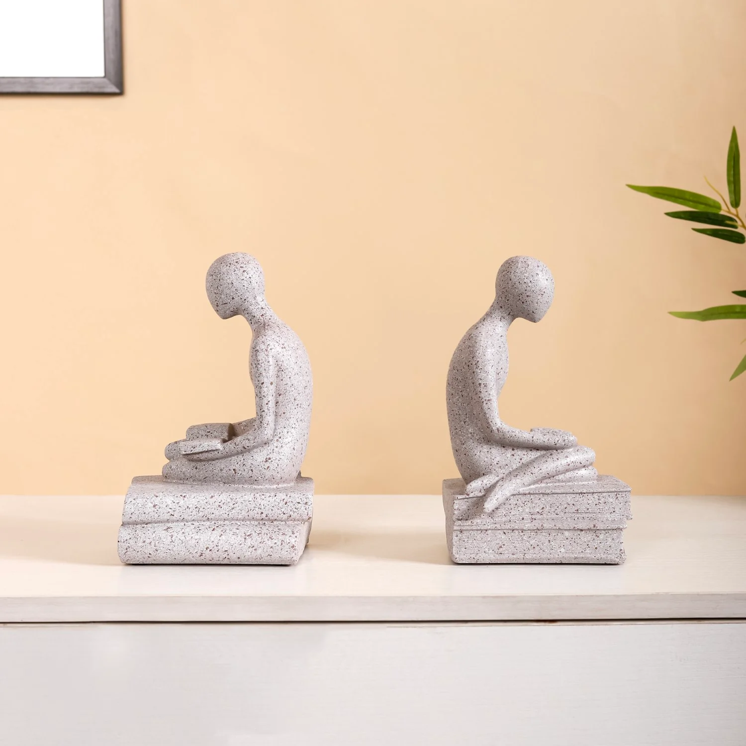 Stone Finish Sitting Statue Bookends - Image 9