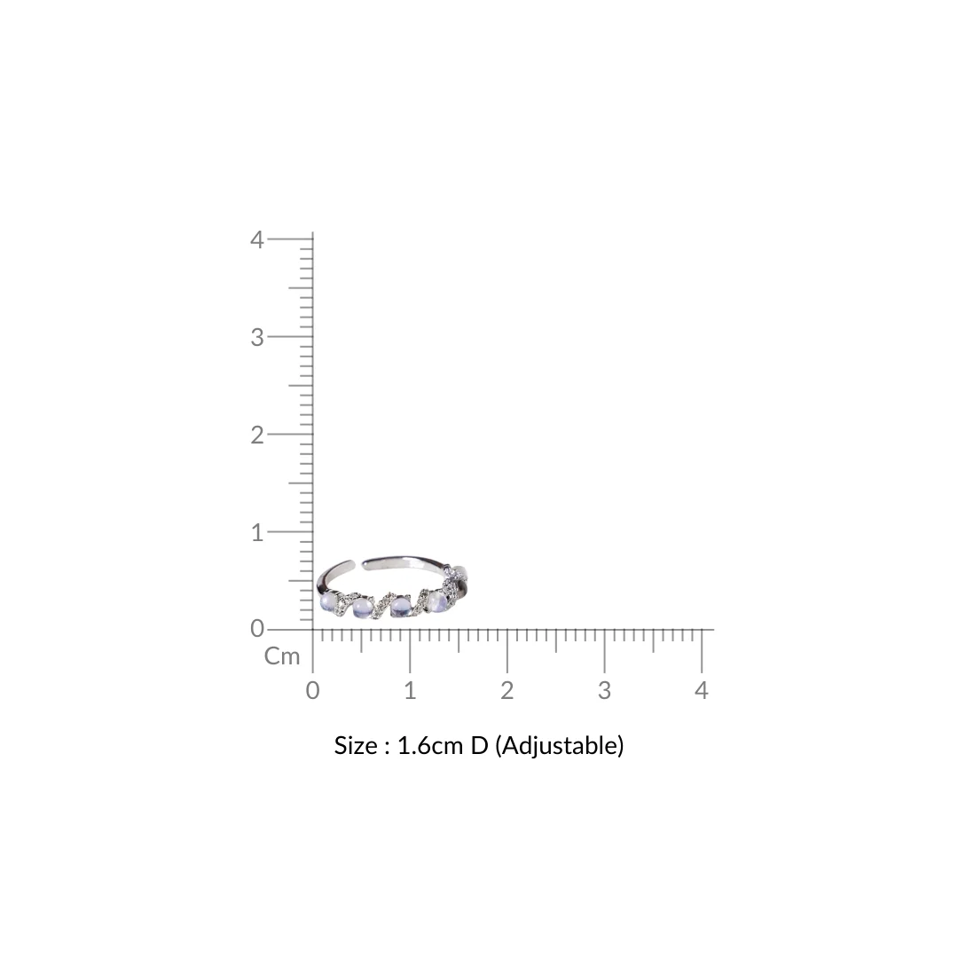 Stone Swirls Silver Ring - Image 3