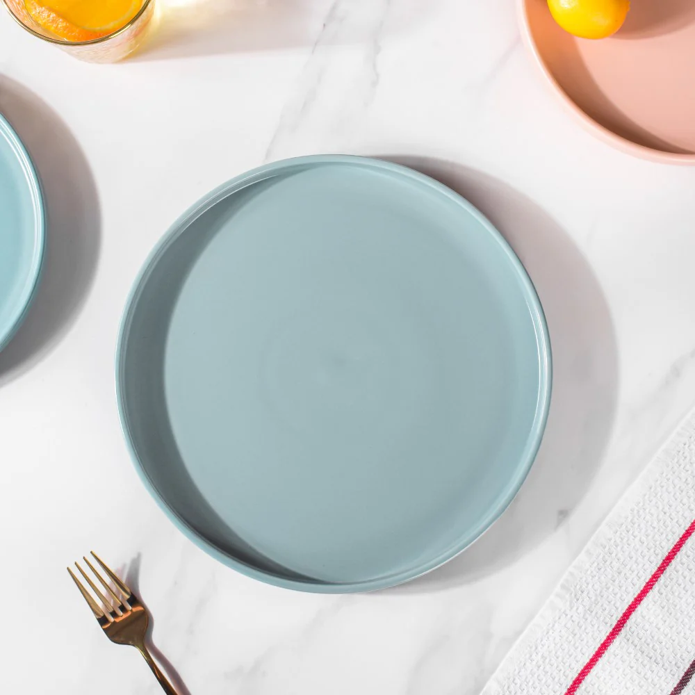 Stoneware Dinner Plate Blue 10 Inch - Image 4