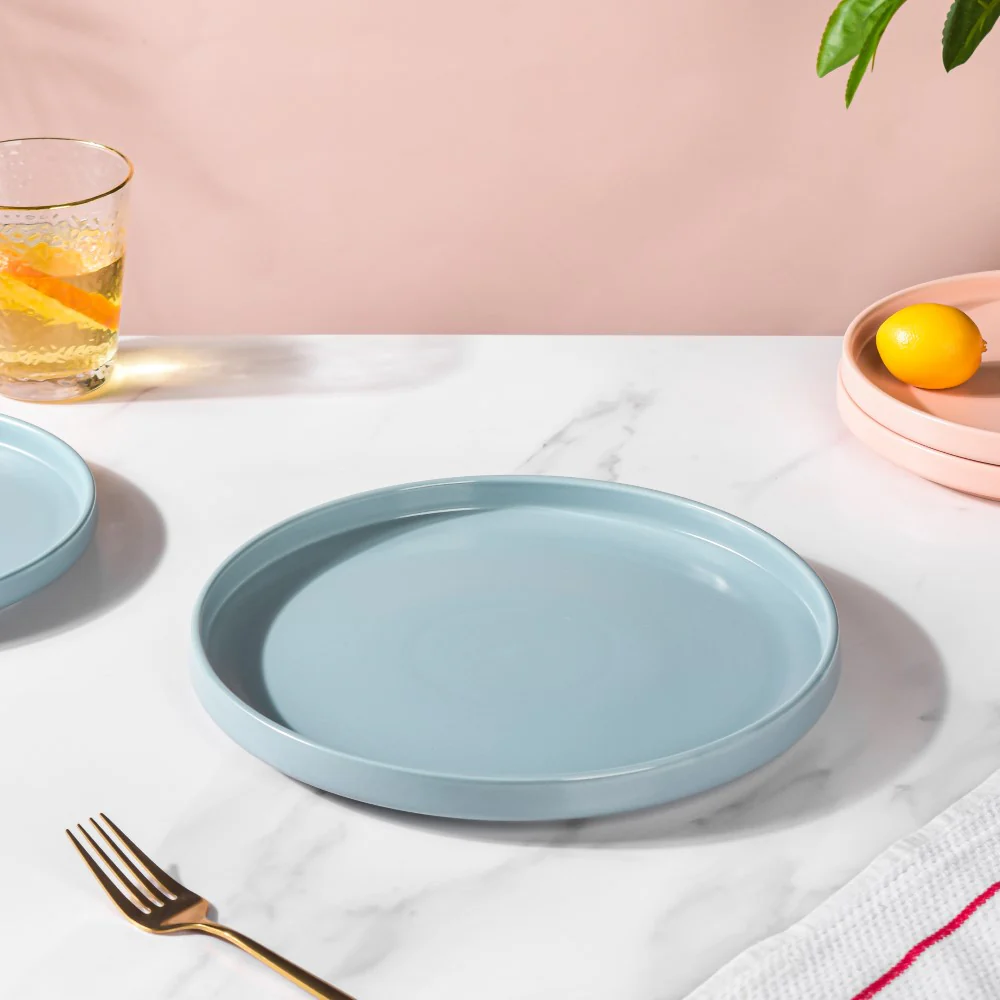 Stoneware Dinner Plate Blue 10 Inch - Image 6