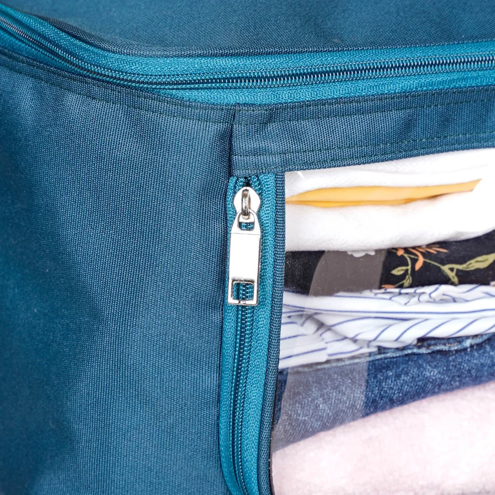 Storage Bag For Clothes Set Of 2 Teal With Transparent Window - Image 12