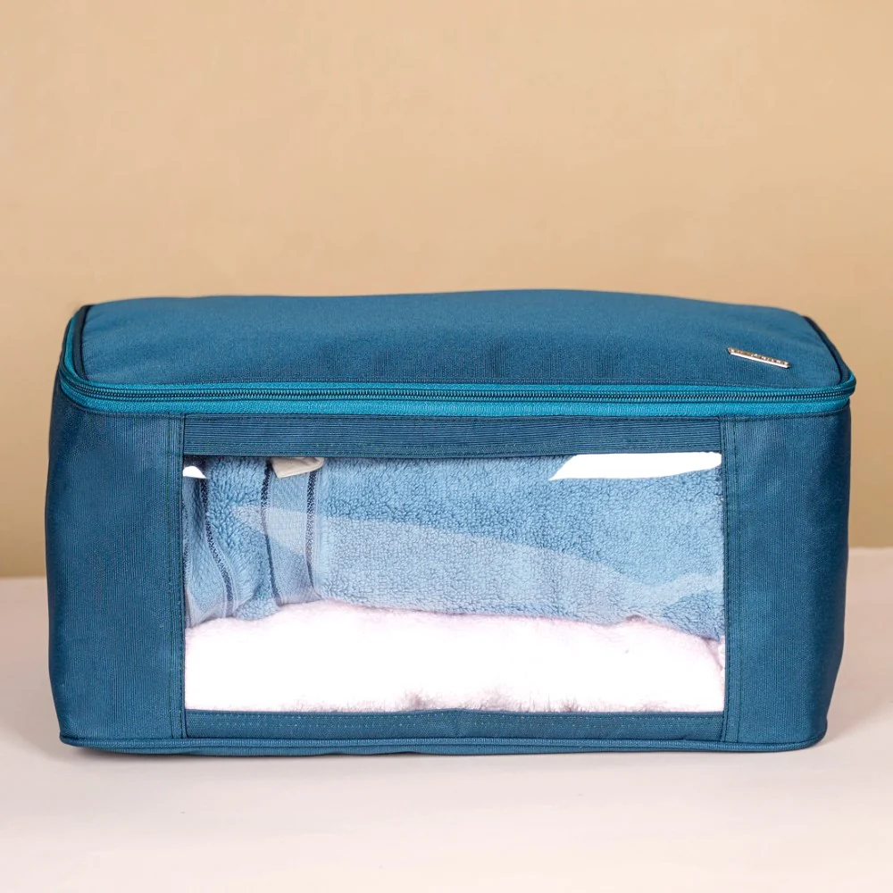 Storage Bag For Clothes Set Of 2 Teal With Transparent Window - Image 6